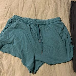 teal sweatshorts